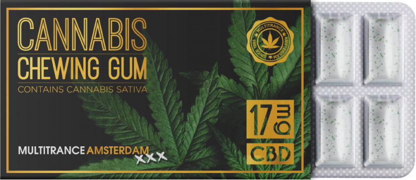 Cannabis Sativa košļājamā gumija (17 mg CBD), 24 kastītes displejā, 408 g