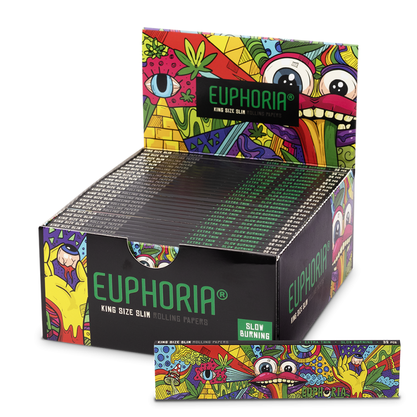 Euphoria Вибрант Роллинг Паперс Кингсизе Слим - Дисплаи Бок са 50 паковања