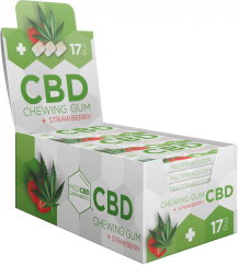 MediCBD Strawberry CBD košļājamā gumija (17 mg CBD), 24 kastītes displejā, 408 g