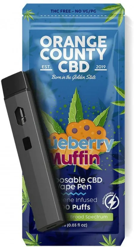 Orange County CBD Vape Pen Blueberry Muffin, 600mg CBD, 1ml ( 10pcs/pack )
