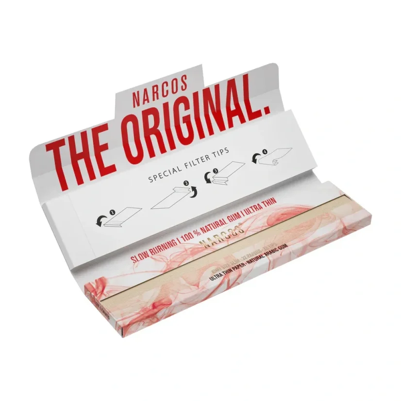 Narcos Limited Edition King Size Slim Rolling Papers + Tips - random design