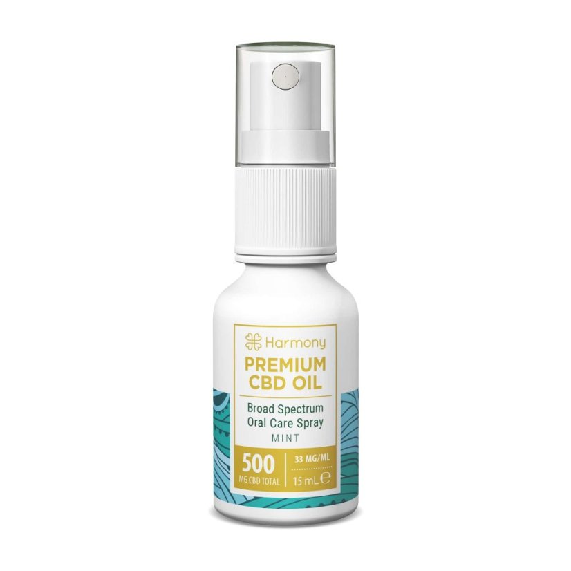 Harmony CBD izsmidzināms mutes kopšanas līdzeklis 500 mg, 15 ml, piparmētra