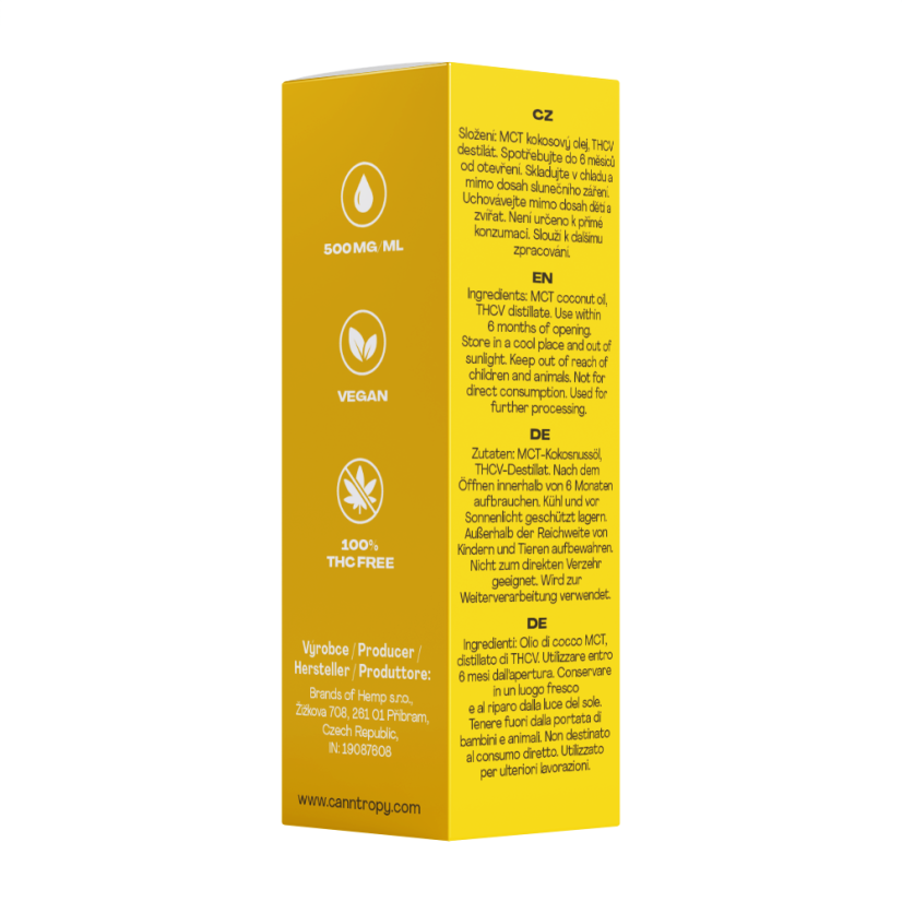 Canntropy THCV Premium Cannabinoid Oil - 5 %, 500 mg, 10 ml
