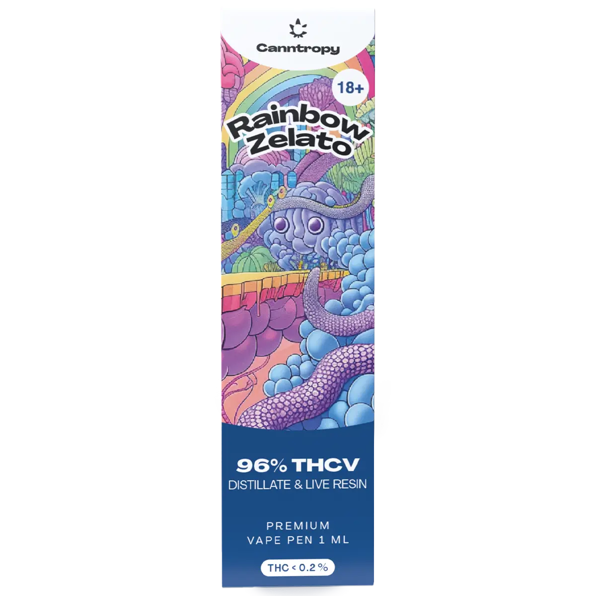 elfbar elfa master akku Canntropy THCV Disposable Vape Pen Rainbow Zelato live resin terpenes, THCV  96% quality, 1 ml