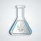 A test tube with a cannabis leaf icon, the HHCH compound is produced in a laboratory.