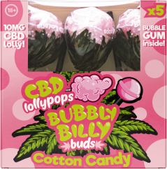 Bubbly Billy Buds 10 mg CBD cukurvates konfektes ar košļājamo gumiju iekšpusē – dāvanu kastīte (5 konfektes), 12 kastes kartona kastītē, 1020 g