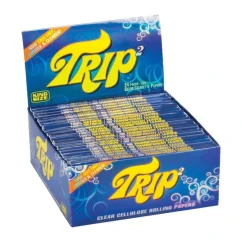 Trip Transparent King Size Slim Rolling Papers, Display 24 pcs