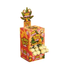Bubbly Billy Buds 10 mg CBD Peach Fuzz Lollies – Display Container (100 Lollies), 2000 g