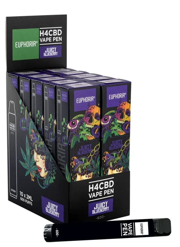 Euphoria H4CBD Disposable Vape Pen Juicy Blueberry, H4CBD 50 %, 2 ml