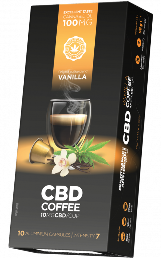 CBD vaniļas kafijas kapsulas (10 mg CBD) - kartons (10 kastes), 500 g