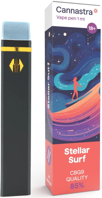 Cannastra CBG9 Disposable Vape Pen Stellar Surf, CBG9 85 % quality, 1 ml