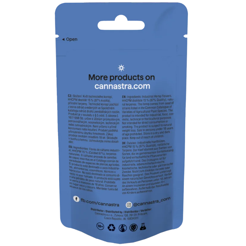 Cannastra HHCPM Flower Cosmic Blackout 97% kvalitāte, 1g - 100g