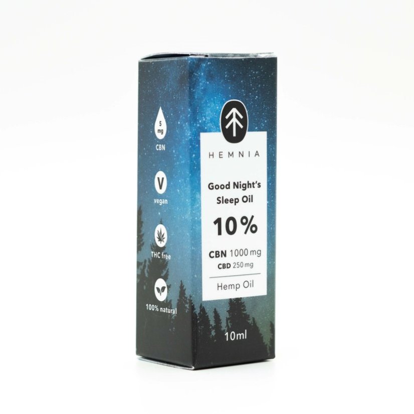 Hemnia Good Night´s Sleep Kaņepju eļļa 10%, 1000 mg CBN, 250 mg CBD, 10 ml