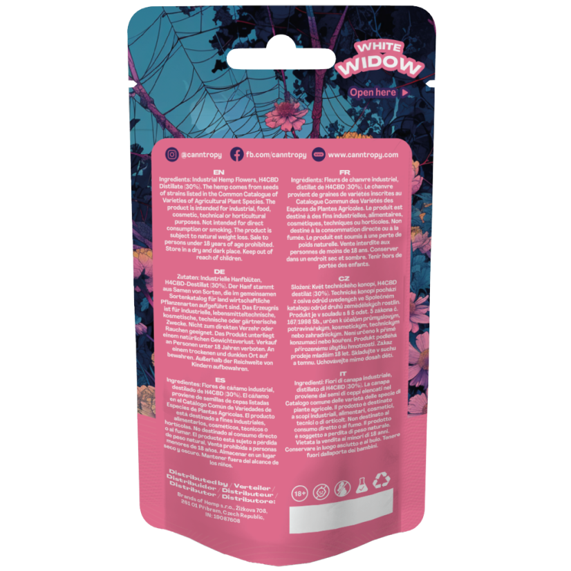 Canntropy H4CBD flower White Widow 30%, 1 g - 100 g