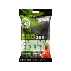 Watermelon Flavoured CBD Gummy Bears, 30 mg x 10 pcs, 100 g