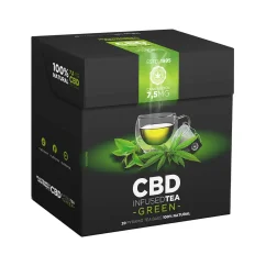 CBD Zaļā tēja, CBD 7,5 mg, 20 tējas maisiņu kārba, kartons (10 kastītes), 400 g