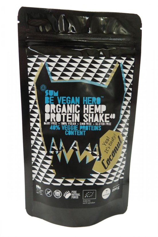 SUM Kaņepju proteīna kokteilis Be Vegan Hero Coconut, 500 g