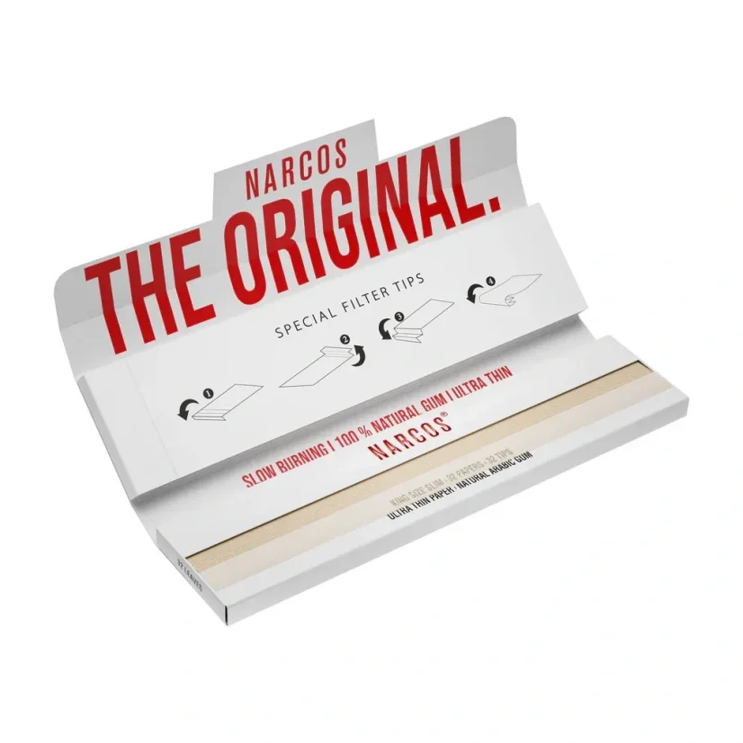 Narcos Limited Edition King Size Slim Rolling Papers + Tips - random design