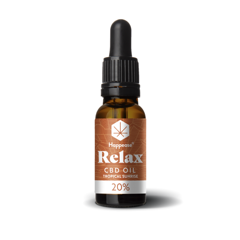 Happease Relax CBD eļļa Tropical Sunrise, 20% CBD, 2000 mg, 10 ml