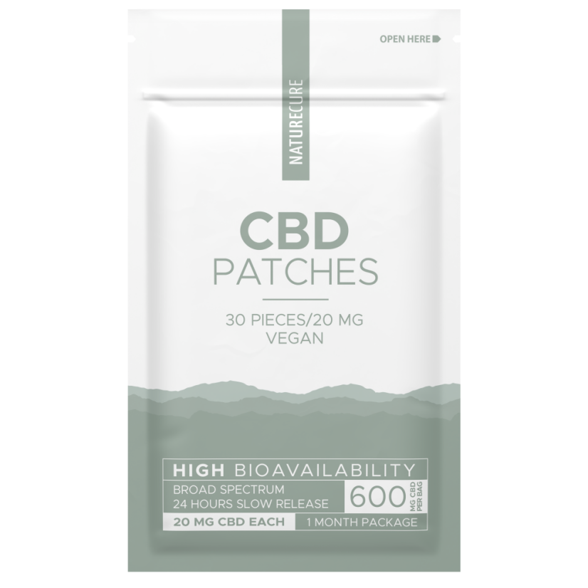Nature Cure CBD plāksteri - plaša spektra, 450 mg CBD, 30 gab. x 15 mg