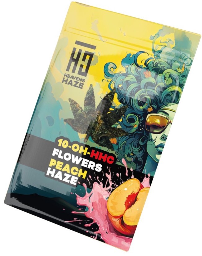 Heavens Haze 10-OH-HHC ziedu persiku miglains, 20 % 10-OH-HHC, 1 g