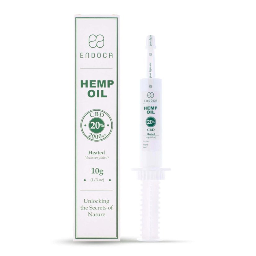Endoca Kaņepju eļļas ekstrakts 2000 mg CBD (20%), 10 g šļirce
