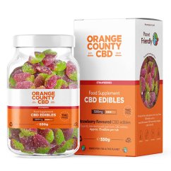 Orange County CBD Gummies Zemenes, 70 gab., 3200 mg CBD, 550 g