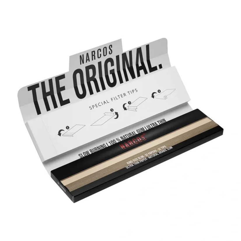 Narcos Limited Edition King Size Slim Rolling Papers + Tips - random design