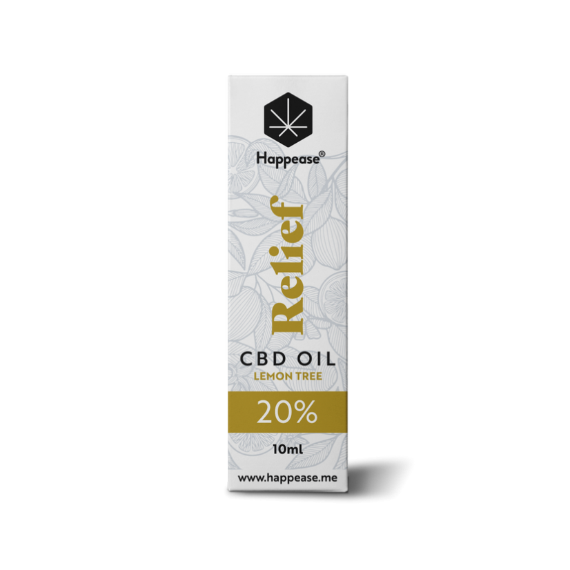 Happease Relief CBD Eļļa Lemon Tree, 20% CBD, 2000 mg, 10 ml