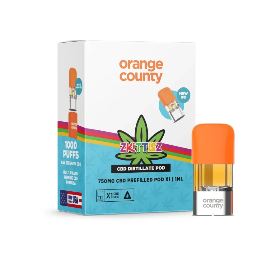 Orange County CBD Prefilled Pod Zkittlez, 1 ml - Display box 10 pcs