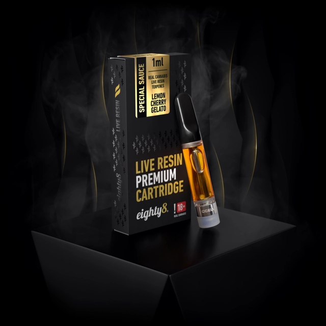 Eighty8 CBD Cartridge Lemon Cherry Gelato live resin terpenes, 1 ml