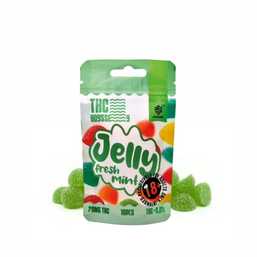 Czech CBD THC Odyssey Jelly Fresh Mint, 70 mg THC, 10 gab.