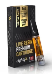 Eighty8 Cartuccia CBD London Pound Cake terpeni in resina viva, 1 ml