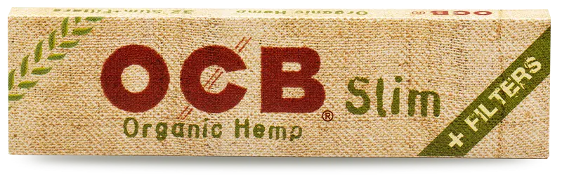 OCB Organic Hemp King Size Rolling Papers + Filter Tips, Display box 32 pcs