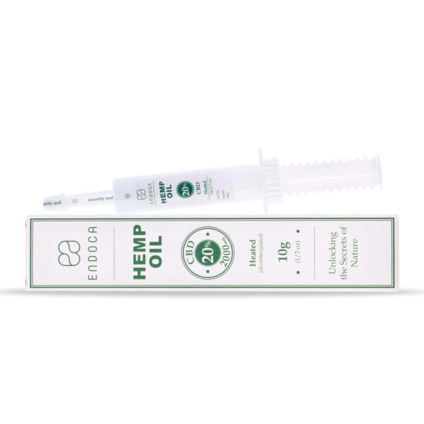 Endoca Kaņepju eļļas ekstrakts 2000 mg CBD (20%), 10 g šļirce