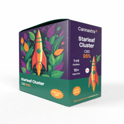 Cannastra CBD Disposable Vape Pen Starleaf Cluster, CBD 95 %, 1 ml - display box of 10 pcs