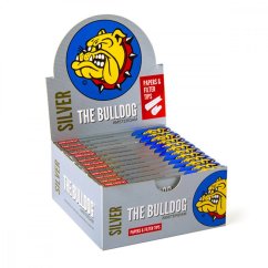 The Bulldog Original Silver King Size Slim Rolling Papers + Tips, 24 pcs / display