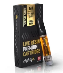 Eighty8 CBD Cartridge Bubba Kush live resin terpenes, 1 ml
