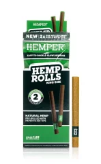 HEMPER Hemp Rolls King Size con punta di carta 2pk - Naturale (12 pz/scatola da esposizione)