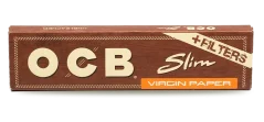 OCB Virgin Paper King Size Rolling Papers + Filter Tips, Display box 32 pcs