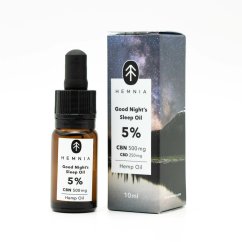 Hemnia Good Night's Sleep kaņepju eļļa 5%, 500 mg CBN, 250 mg CBD, 10 ml