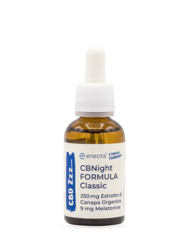 *Enecta CBNight Formula Classic kaņepju eļļa ar melatonīnu, 250 mg organisko kaņepju ekstraktu, 30 ml