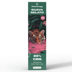 Canntropy CBG Vape Pen Guava Gelato, 1ml, 95% CBG - Display Box 10 ks