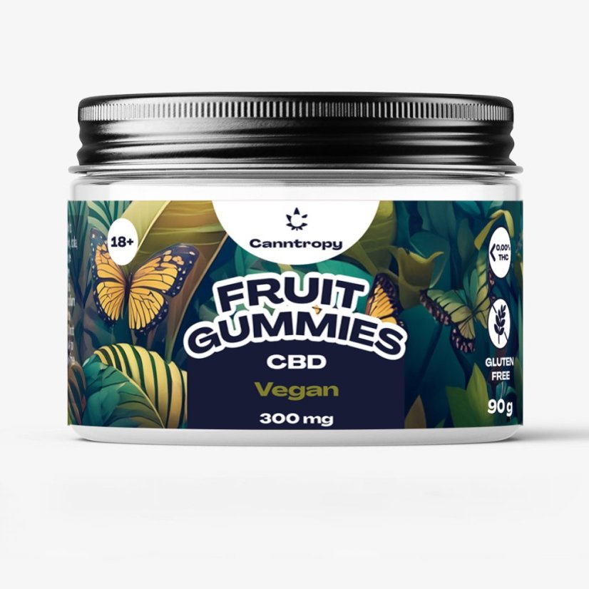 Canntropy CBD Fruit Gummies Vegan, 30 gab x 10 mg, 300 mg CBD, 90 g
