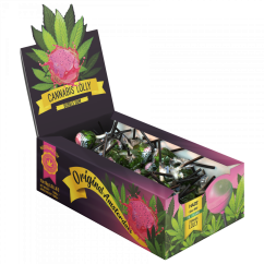 Kaņepju gumijas konfektes — displeja kastīte (70 konfektes), 1260 g