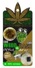 Euphoria CBD Weed OG Kush proti CBD Hash AK 47