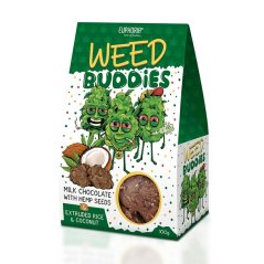 Euphoria Weed Buddies Milk chocolate with hemp seeds, rice balls and coconut, 100 g