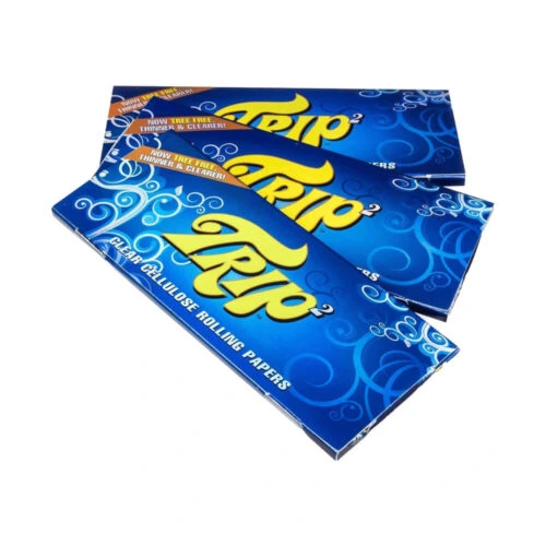 Trip Transparent King Size Slim Rolling Papers, Display 24 pcs
