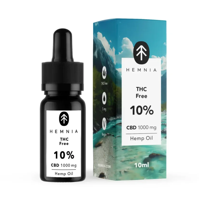 Hemnia CBD eļļa bez 10% THC, 1000 mg, 10 ml