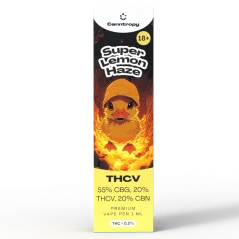 Canntropy THCV Vape Pen Super Lemon Haze, 20 % THCV, 60 % CBG, 20 % CBN, 1 ml